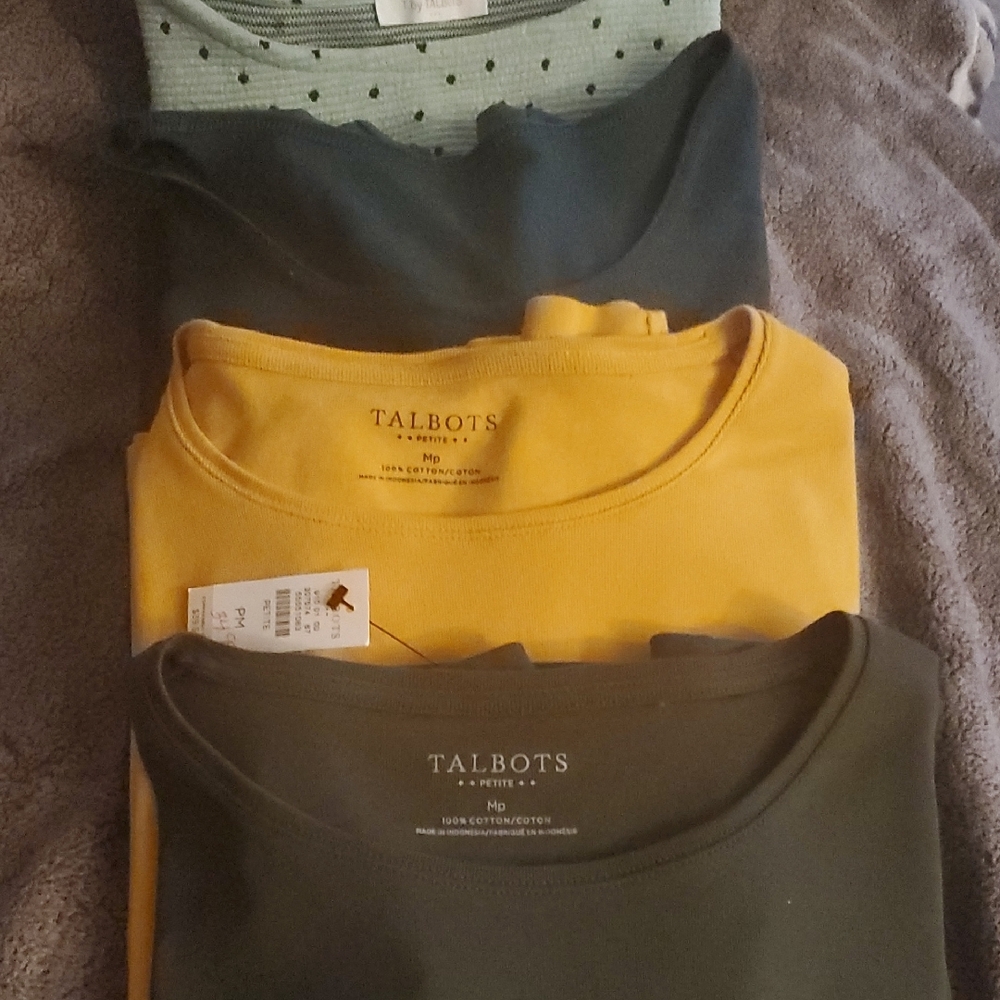 Talbots Long Sleeve Shirt Trio - Mustard, Teal, Sage